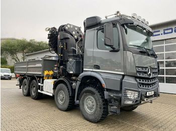 Camión caja abierta Mercedes-Benz AROCS 4145 8x8 E6 Pritsche Kran HIAB 858 22 Ton