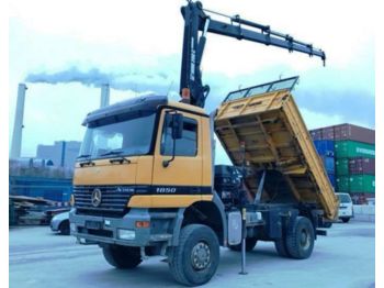 Mercedes-Benz 1850 4x4 HIAB 200 Meiller KIPPER TIPPER PFLUG  - Camión volquete
