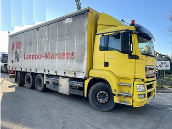 Camión lona MAN TGS 35.400 8x4 TRIDEM BACHER met KOOIAAP/MOFFET voorbereiding (meeneemheftruck) - EURO 5 - AS TRONIC: foto 1