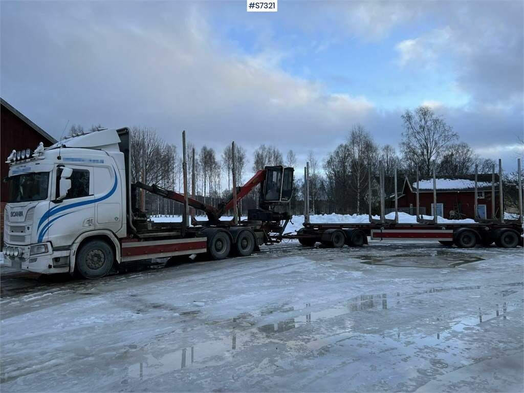 Leasing de Scania R650 Timber truck with wagon and crane Scania R650 Timber truck with wagon and crane: foto 8