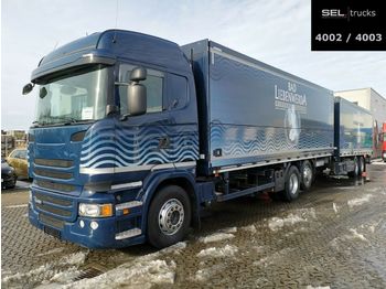 Camión transporte de bebidas Scania R 450 LB6X2*4/Lenk-Liftachse/Retarder/Ladeborw.: foto 1