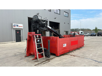 Onbekend CONTAINER WITH CRANE (HIAB CRANE 102 / KNIJPER/ GOOD WORKING CONDITION) - Contenedor de gancho