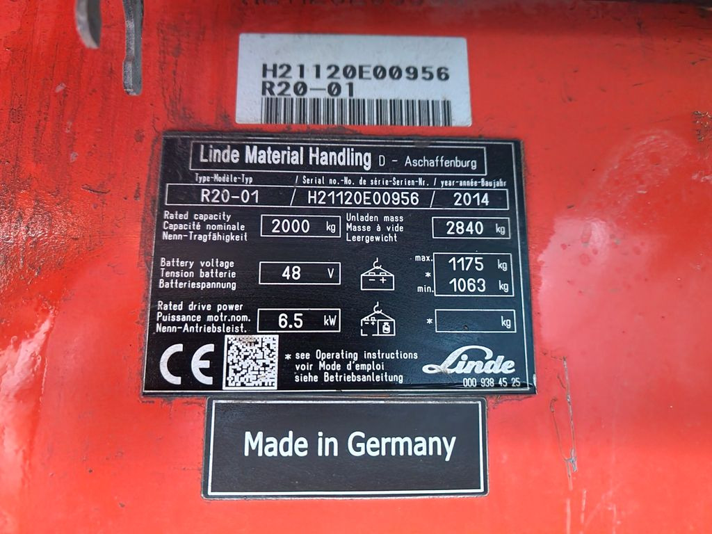 Retráctil Linde R 20 / 8.325 h / 2014 (Batterie aus 2021): foto 28