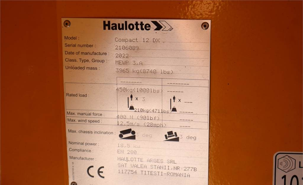 Plataforma de tijeras Haulotte COMPACT 12DX Valid Inspection, *Guarantee! Diesel,: foto 6