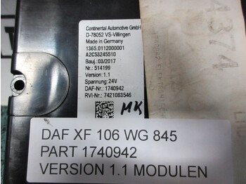 Sistema eléctrico DAF 1740942 BBM MODULE: foto 3