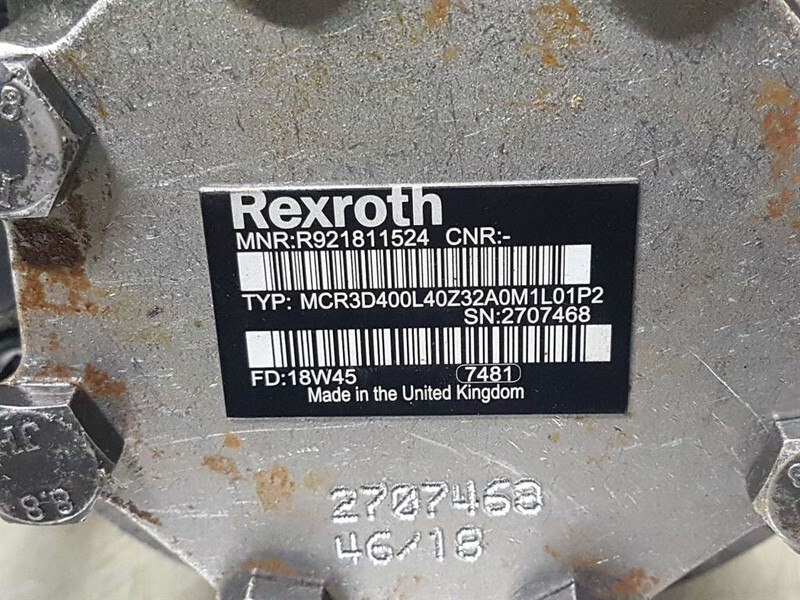 Hidráulica para Maquinaria de construcción nuevo Rexroth MCR3D400L40Z32-R921811524-Wheel motor/Radmotor: foto 7
