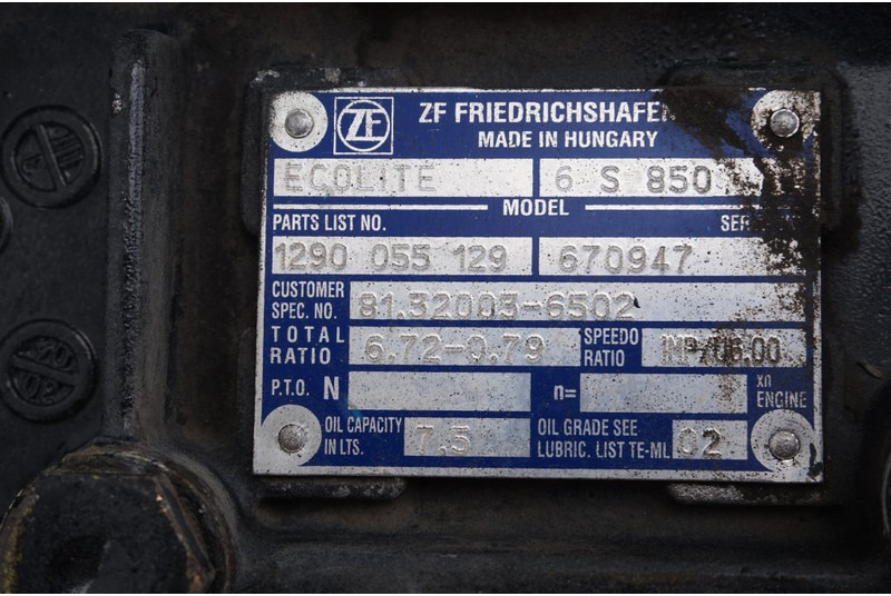 Caja de cambios para Camión ZF 6S850OD L2000 SAE2: foto 5