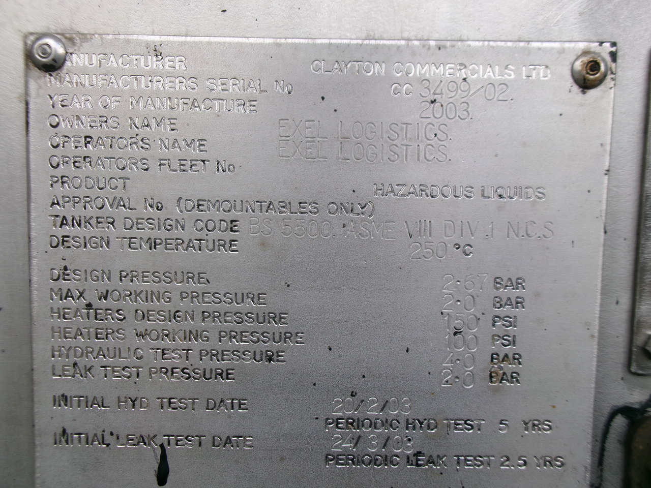 Semirremolque cisterna para transporte de betún Clayton Bitumen tank inox 31 m3 / 1 comp: foto 14