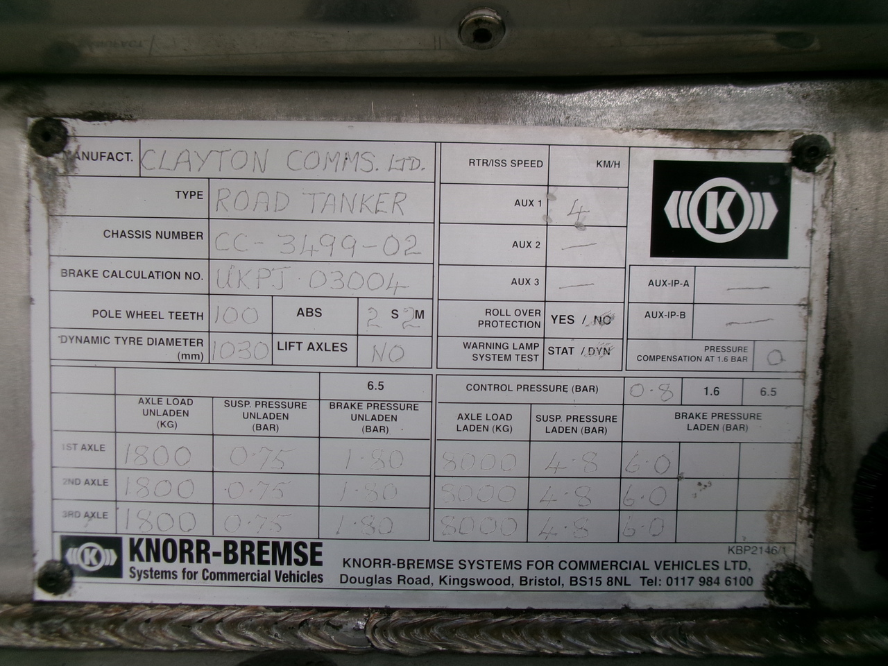 Semirremolque cisterna para transporte de betún Clayton Bitumen tank inox 31 m3 / 1 comp: foto 12