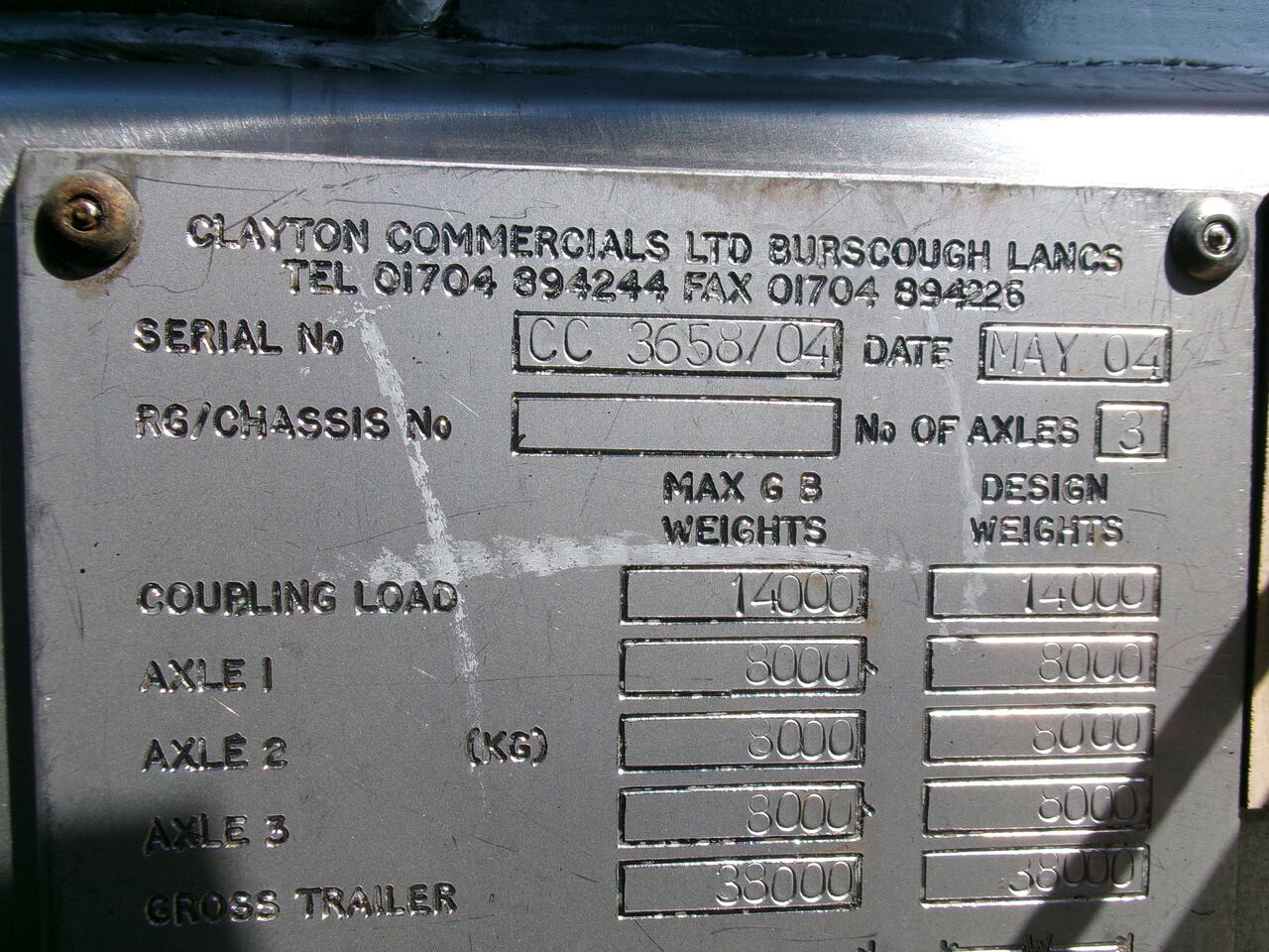 Leasing de Clayton Bitumen tank inox 33 m3 / 1 comp + ADR Clayton Bitumen tank inox 33 m3 / 1 comp + ADR: foto 14