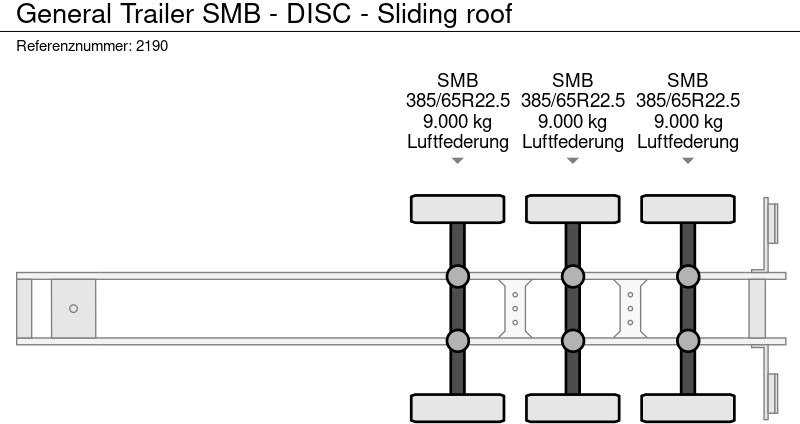 Semirremolque lona General Trailer SMB - DISC - Sliding roof: foto 15