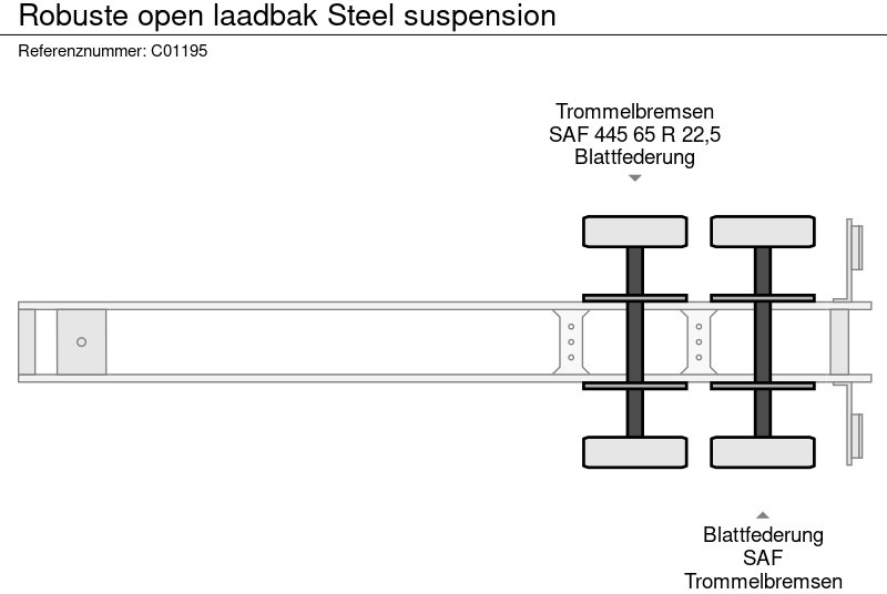 Semirremolque plataforma/ Caja abierta ROBUSTE open laadbak Steel suspension: foto 7