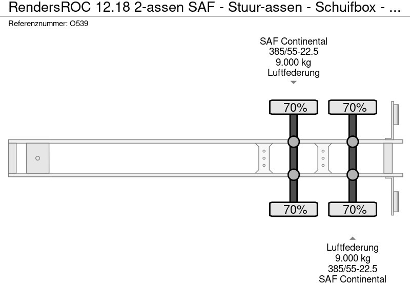 Semirremolque caja cerrada Renders ROC 12.18 2-assen SAF - Stuur-assen - Schuifbox - LZV (O539): foto 17