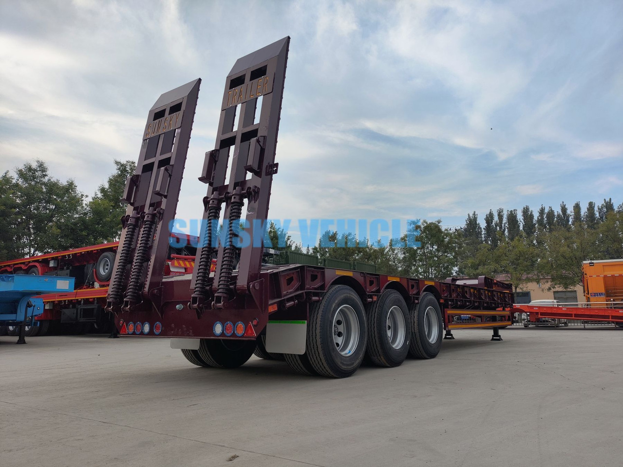 Semirremolque góndola rebajadas para transporte de equipos pesados nuevo SUNSKY 3-Axle 30Ton lowbed semi-trailer: foto 13
