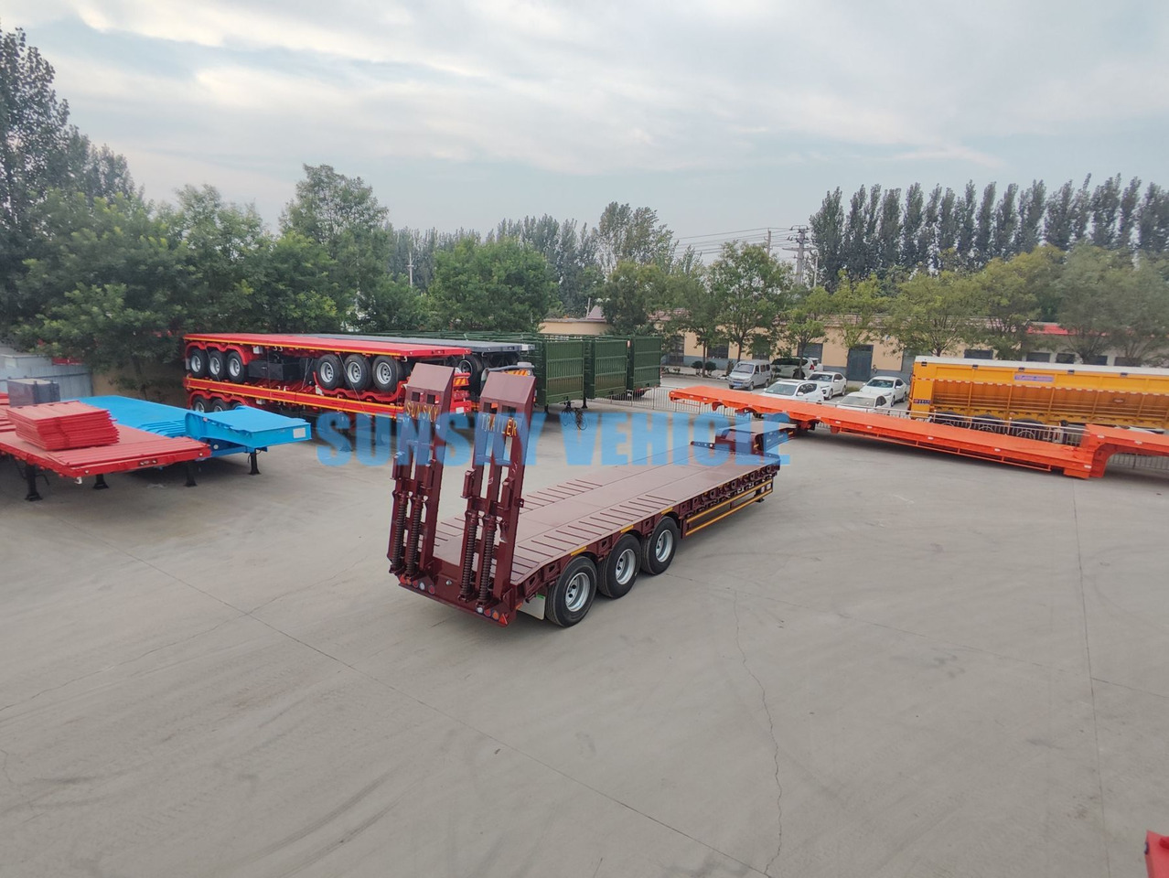 Semirremolque góndola rebajadas para transporte de equipos pesados nuevo SUNSKY 3-Axle 30Ton lowbed semi-trailer: foto 15