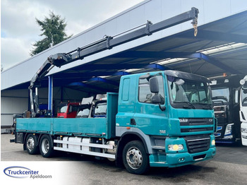 DAF CF 85.410 Euro 5 EEV, Hiab 144-ES 3, 6x2, Low box! - Camión caja abierta: foto 1