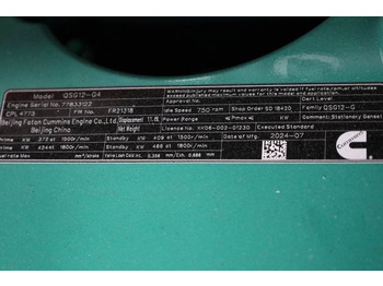 Generador industriale Cummins C450D5Q Declaration of Conformity, Diesel, 450kVA,: foto 5