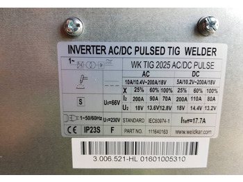 Equipo de soldadura Spawarka Tig CEBORA WK 2025 AC/DC Puls, 200 A: foto 2 Equipo de soldadura Spawarka Tig CEBORA WK 2025 AC/DC Puls, 200 A: foto 2