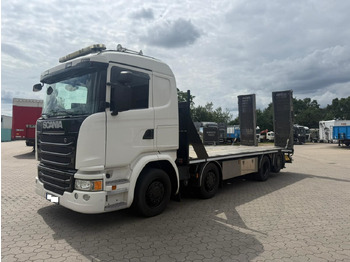 Grua de remolque autos Scania G450 Baumaschinentransporter mit Rampen: foto 2