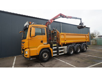 Camión grúa MAN TGS 35.440 8X4 2 SIDE TIPPER WITH HMF Z 1943 CRANE 415.000KM: foto 3