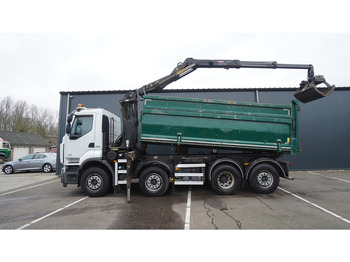 Camión grúa Renault PREMIUM 380 DXI 8X2/6 2 SIDE TIPPER WITH PLFINGER Q 170 Z CRANE.278.200KM: foto 2