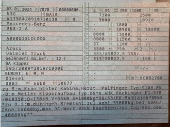 Camión volquete Mercedes-Benz 1840  2140 4X2 Kipper % Kran mit Funk Top Zust.: foto 2