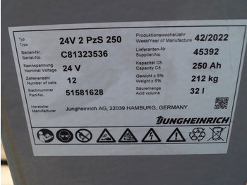 Acumulador para Equipo de manutención Jungheinrich unknown | Battery 24 2PZS250 year 2022 weight 212 kg sn. C81323536: foto 3
