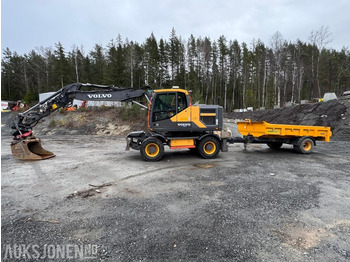 Excavadora 2016 Volvo EW160E hjulgraver med henger / rototilt / skuffe: foto 2