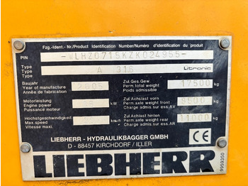 Excavadora de ruedas LIEBHERR A 316