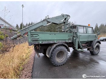Camión volquete, Camión grúa Mercedes-Benz UNIMOG, 5-seat cab, NUMMI crane, 1980, Vihti: foto 4