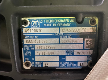 Caja de cambios para Camión CUTIE DE VITEZE IVECO AUTOMATA CU RETARDER 12 AS 2331 TD R=15,86-1,00 5801869546: foto 5 Caja de cambios para Camión CUTIE DE VITEZE IVECO AUTOMATA CU RETARDER 12 AS 2331 TD R=15,86-1,00 5801869546: foto 5