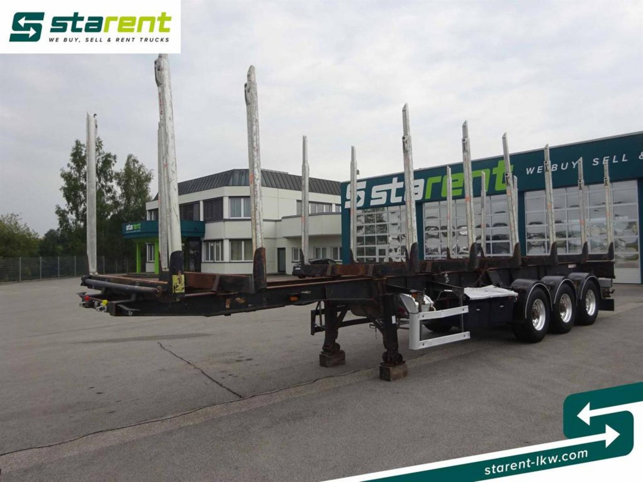 Hangler Holzrungen Auflieger Exte Rungen Lift-A Lenkachse - Semirremolque forestal: foto 1 Hangler Holzrungen Auflieger Exte Rungen Lift-A Lenkachse - Semirremolque forestal: foto 1