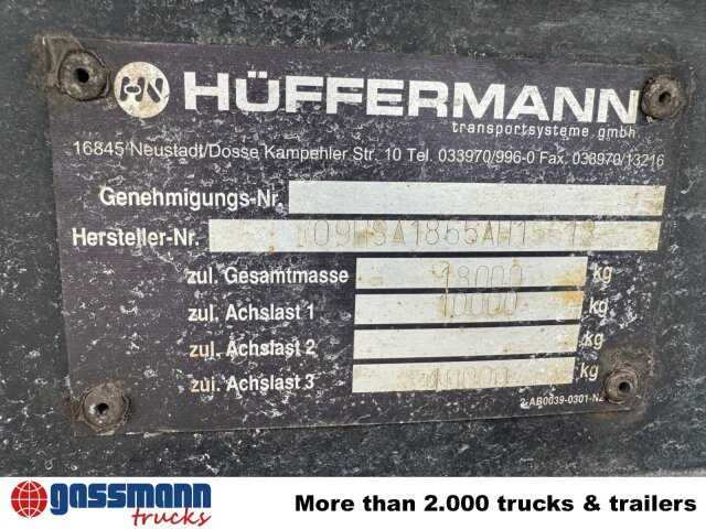 Hüffermann HSA 18.65 Schlittenabroller - Remolque multilift/ Portacontenedores de cadenas: foto 5 Hüffermann HSA 18.65 Schlittenabroller - Remolque multilift/ Portacontenedores de cadenas: foto 5