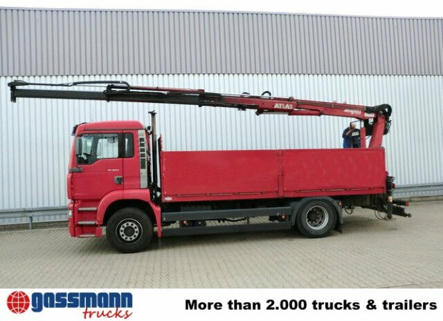Camión caja abierta, Camión grúa MAN TGA 18.360 4x2, Baustoff, Kran ATLAS 125.1: foto 7