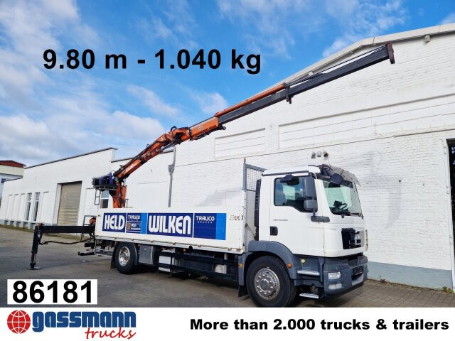 MAN TGM 18.340 4x2 BL, Atlas Ladekran 135.2 V, 9.8m - Camión caja abierta, Camión grúa: foto 1 MAN TGM 18.340 4x2 BL, Atlas Ladekran 135.2 V, 9.8m - Camión caja abierta, Camión grúa: foto 1