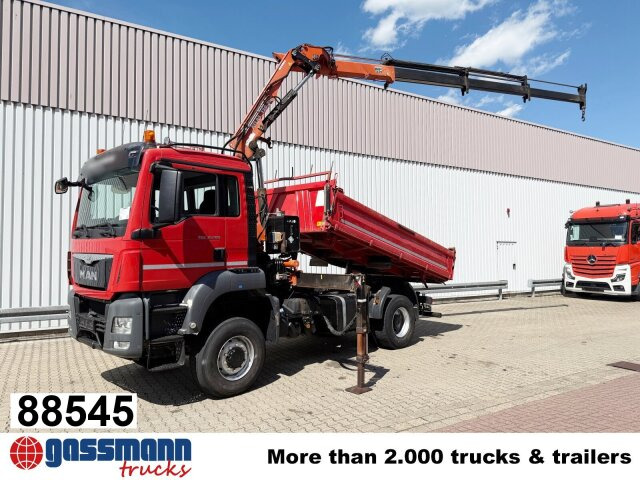 MAN TGS 18.400 4x4 BB, Navi, Kran Atlas 120.2E-A3L, - Camión volquete, Camión grúa: foto 1 MAN TGS 18.400 4x4 BB, Navi, Kran Atlas 120.2E-A3L, - Camión volquete, Camión grúa: foto 1