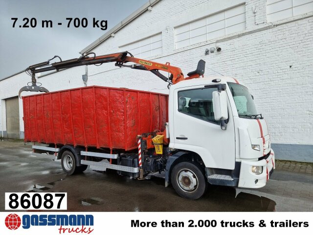 Renault D 180.75 4x2 mit Kran Palfinger PK6001 - Camión caja abierta, Camión grúa: foto 1 Renault D 180.75 4x2 mit Kran Palfinger PK6001 - Camión caja abierta, Camión grúa: foto 1