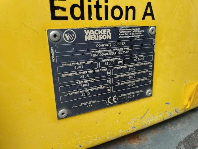 Wacker Neuson 4001 - Dúmper articulado: foto 5 Wacker Neuson 4001 - Dúmper articulado: foto 5