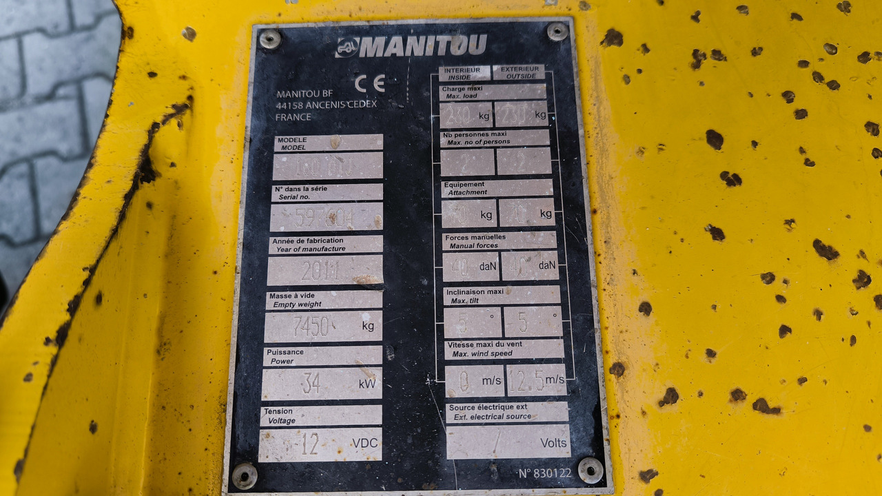 Plataforma articulada MANITOU 160 ATJ: foto 9