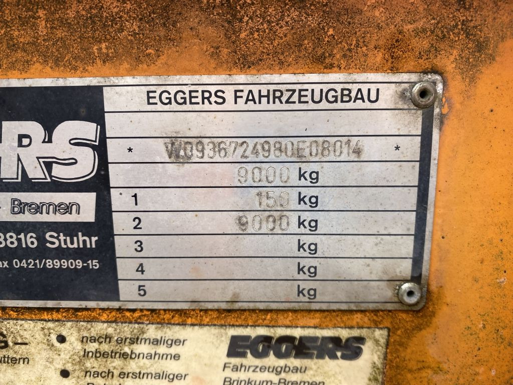 Eggers ZX 9E Anhänger für Ballastgewichte | BPW - Remolque caja abierta: foto 3 Eggers ZX 9E Anhänger für Ballastgewichte | BPW - Remolque caja abierta: foto 3