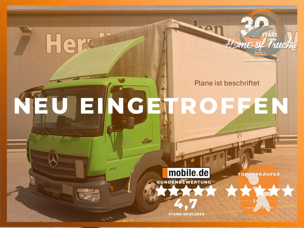 Mercedes-Benz Atego 818 | MBB LBW 1,00to.*Edscha*2x Gardine*AC - Camión lona: foto 1 Mercedes-Benz Atego 818 | MBB LBW 1,00to.*Edscha*2x Gardine*AC - Camión lona: foto 1