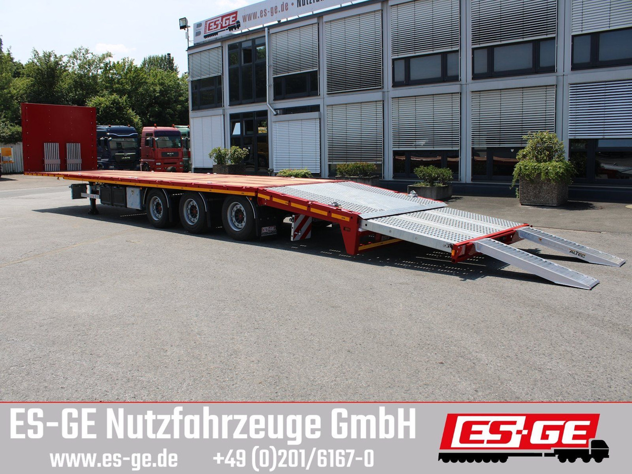 ES-GE 3-Achs Megatrailer, hydr. Heckabsenkung - Semirremolque plataforma/ Caja abierta: foto 1 ES-GE 3-Achs Megatrailer, hydr. Heckabsenkung - Semirremolque plataforma/ Caja abierta: foto 1