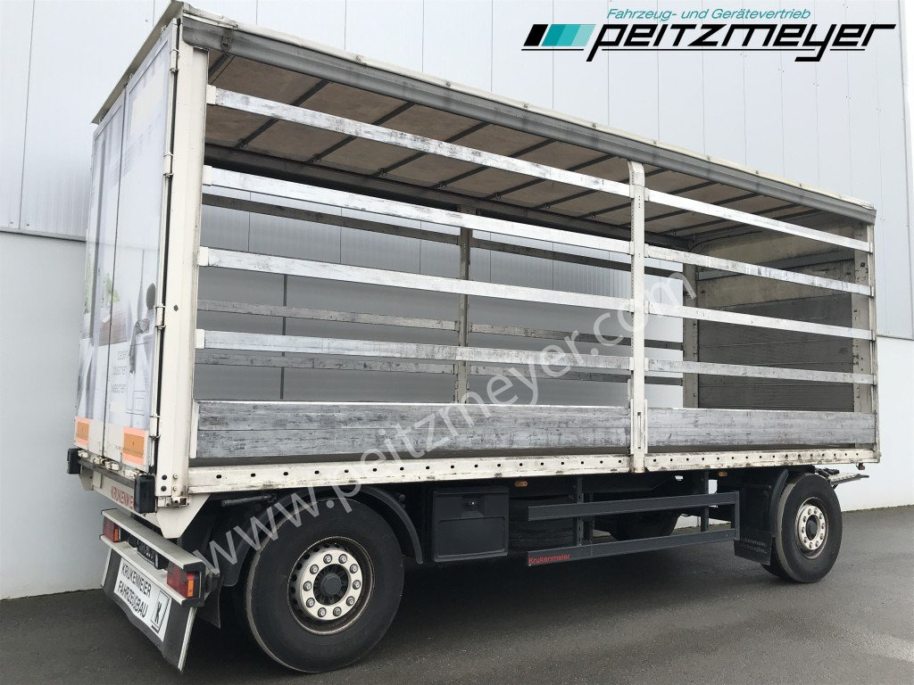 Remolque con toldo KRUKENMEIER PRITSCHENANHÄNGER 18 T. mit Durchlade Drehschemel, Edscha: foto 1