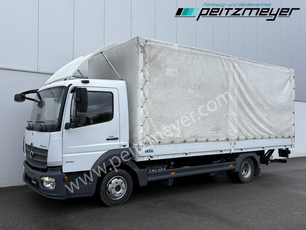 MERCEDES-BENZ Atego 818 L Pritsche + LBW, Klima, 3 Sitzer, 94 tkm - Camión lona: foto 1 MERCEDES-BENZ Atego 818 L Pritsche + LBW, Klima, 3 Sitzer, 94 tkm - Camión lona: foto 1