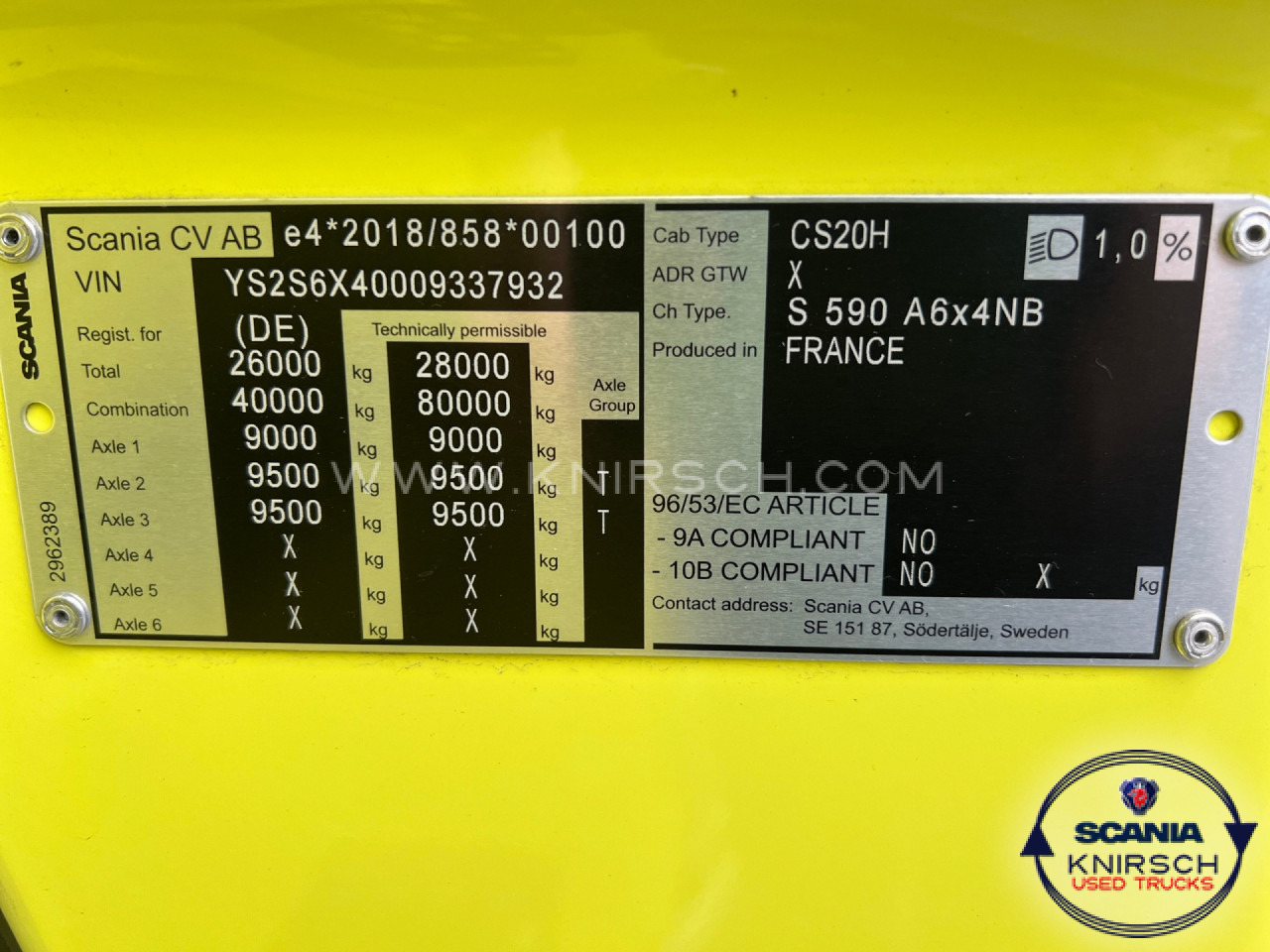 Cabeza tractora SCANIA S590A6X4NB: foto 12