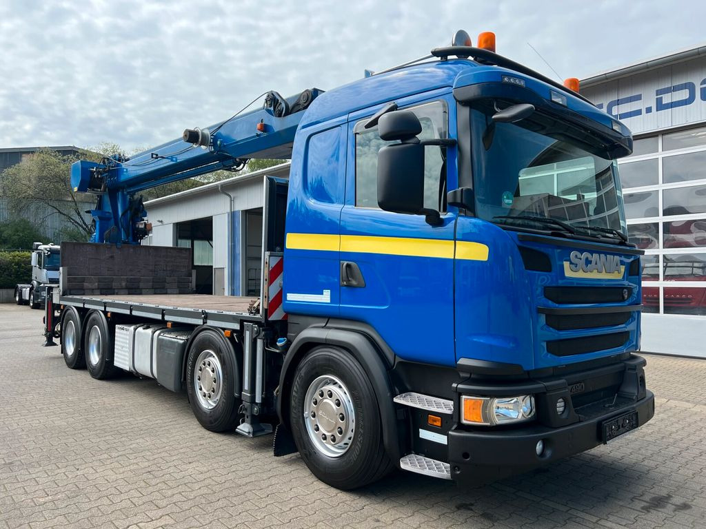 Scania G490 8x4 Dachdecker Montagekran MKG - 21,6 m - Camión caja abierta, Camión grúa: foto 1 Scania G490 8x4 Dachdecker Montagekran MKG - 21,6 m - Camión caja abierta, Camión grúa: foto 1