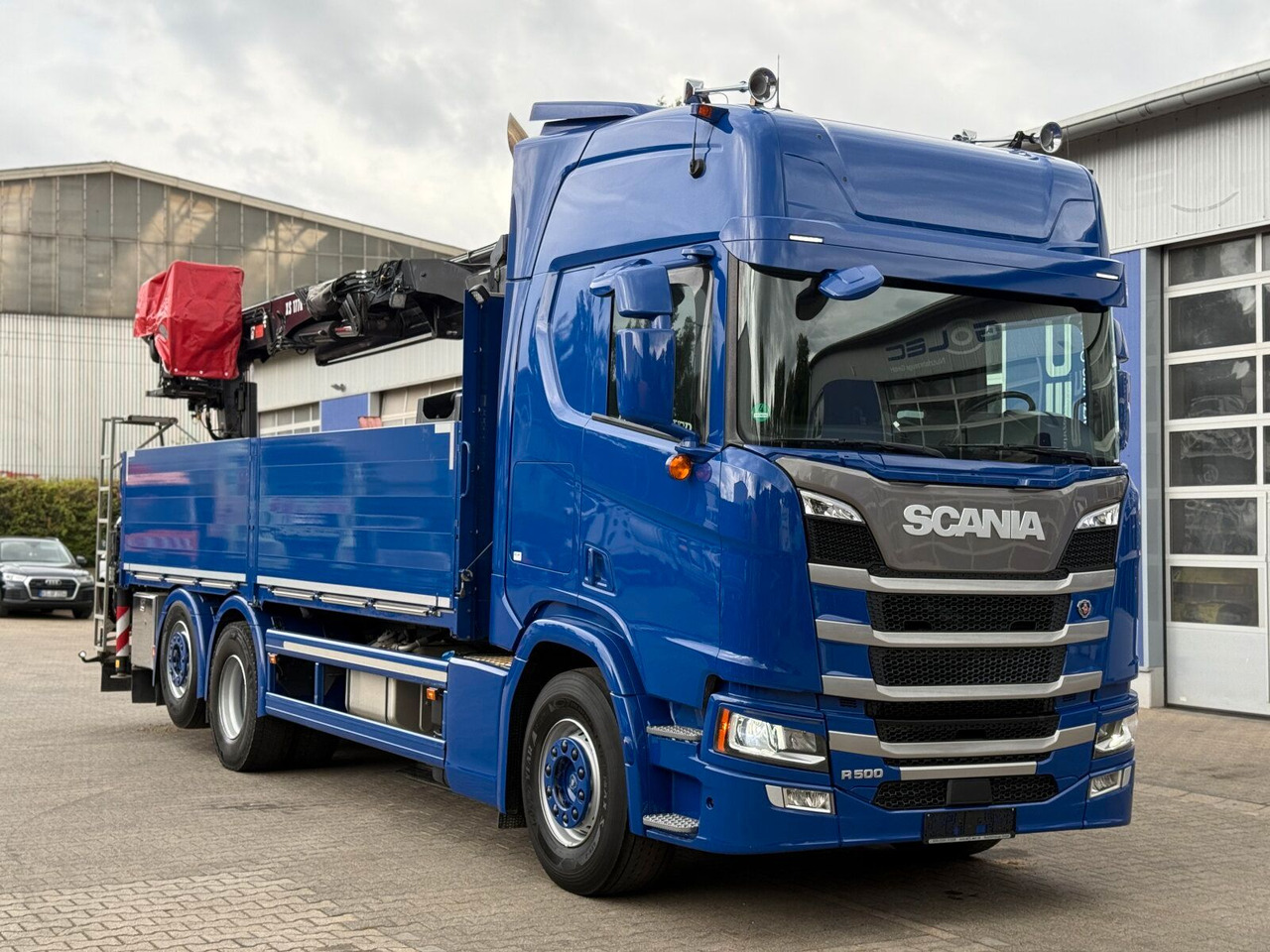 Scania R500 6x2 Pritsche mit Kran HIAB 177K PRO - Camión caja abierta, Camión grúa: foto 1 Scania R500 6x2 Pritsche mit Kran HIAB 177K PRO - Camión caja abierta, Camión grúa: foto 1
