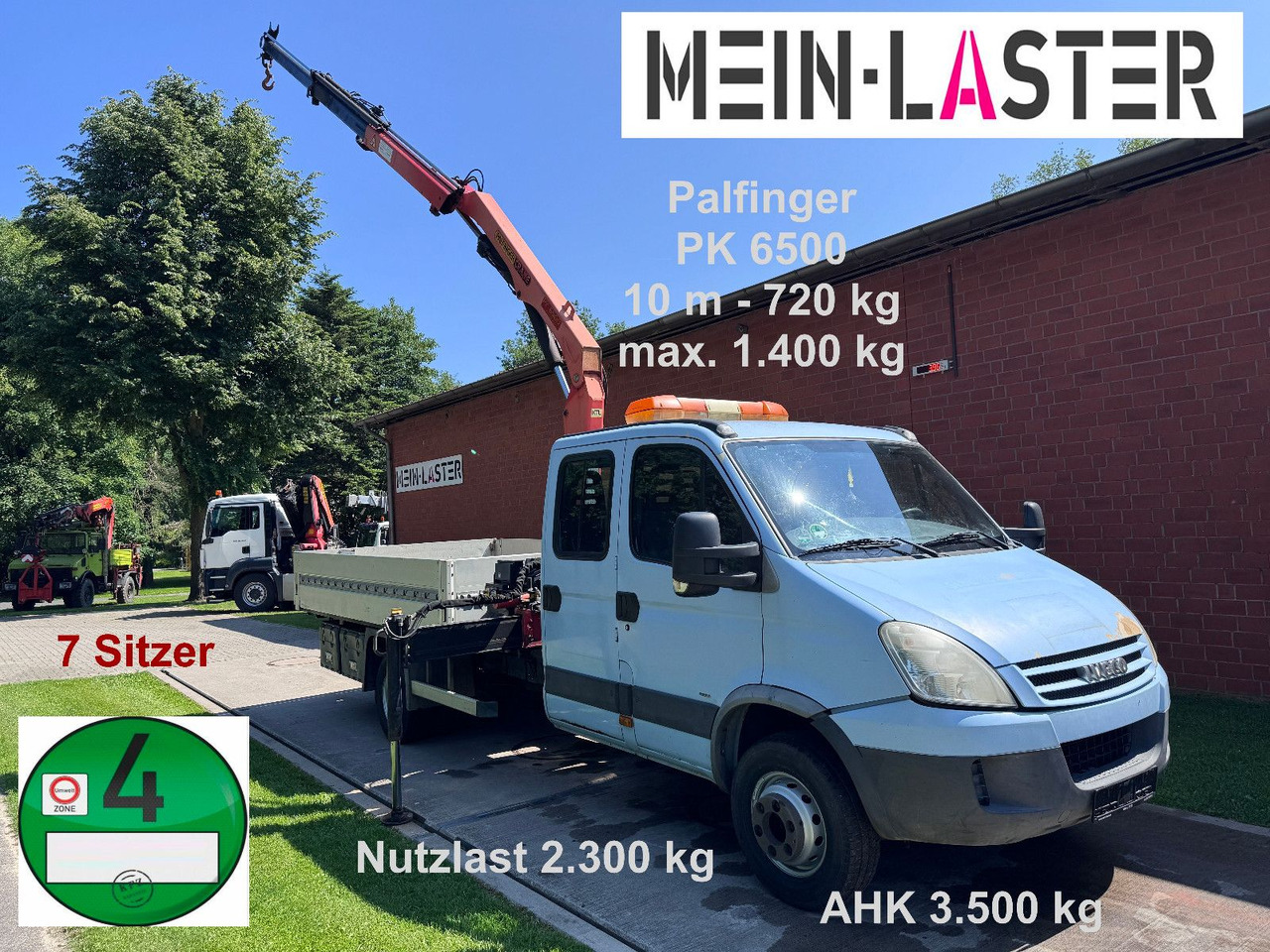 Iveco 65C180 3.0d Palfinger PK 6500 7 Sitzer - Caja abierta furgoneta, Furgoneta combi: foto 1 Iveco 65C180 3.0d Palfinger PK 6500 7 Sitzer - Caja abierta furgoneta, Furgoneta combi: foto 1