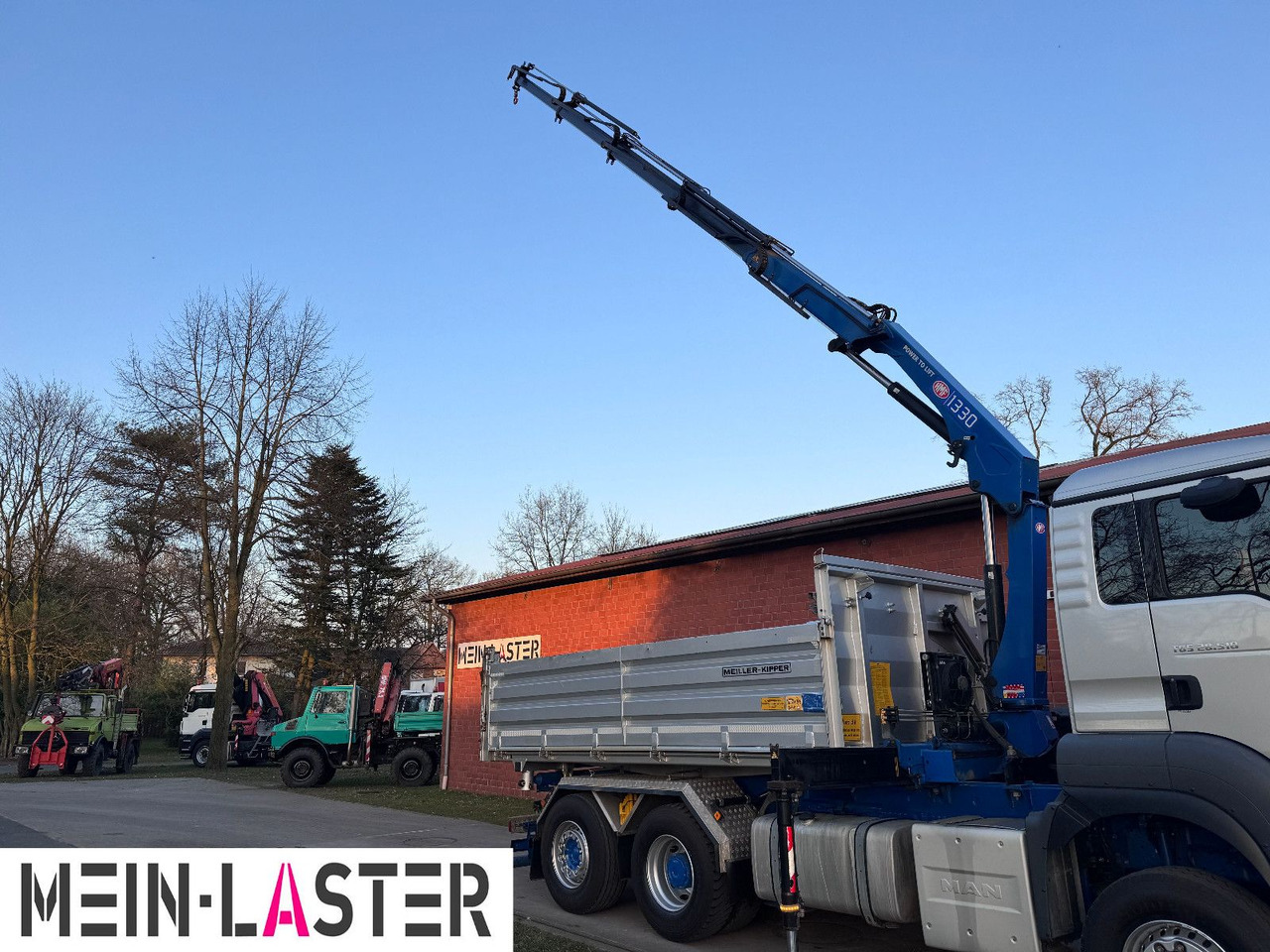 MAN Aufbau Meiller Bordmatik + HMF 1330 K4 15m Funk - Camión volquete, Camión grúa: foto 3 MAN Aufbau Meiller Bordmatik + HMF 1330 K4 15m Funk - Camión volquete, Camión grúa: foto 3