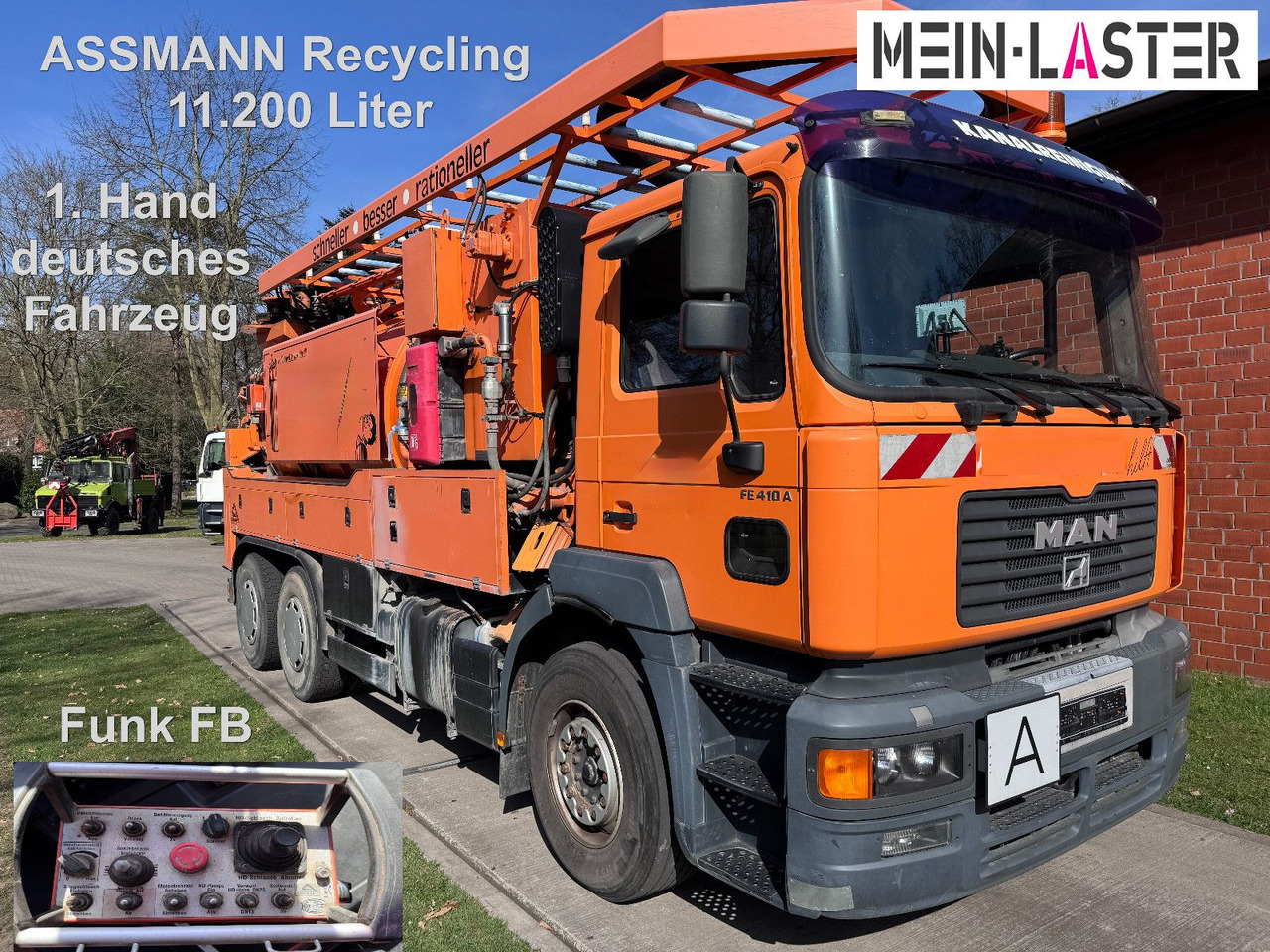 MAN FE 410 Assmann Saug HD Spüler Recycling +  FB. - Limpieza de alcantarillado: foto 1 MAN FE 410 Assmann Saug HD Spüler Recycling +  FB. - Limpieza de alcantarillado: foto 1